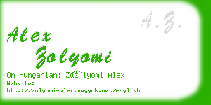 alex zolyomi business card